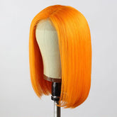 Orange Bob Lace Front Wig Colored Short Human Hair Wigs -SULMY | SULMY.